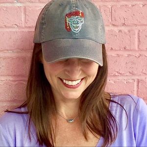 Skull rhinestones hat